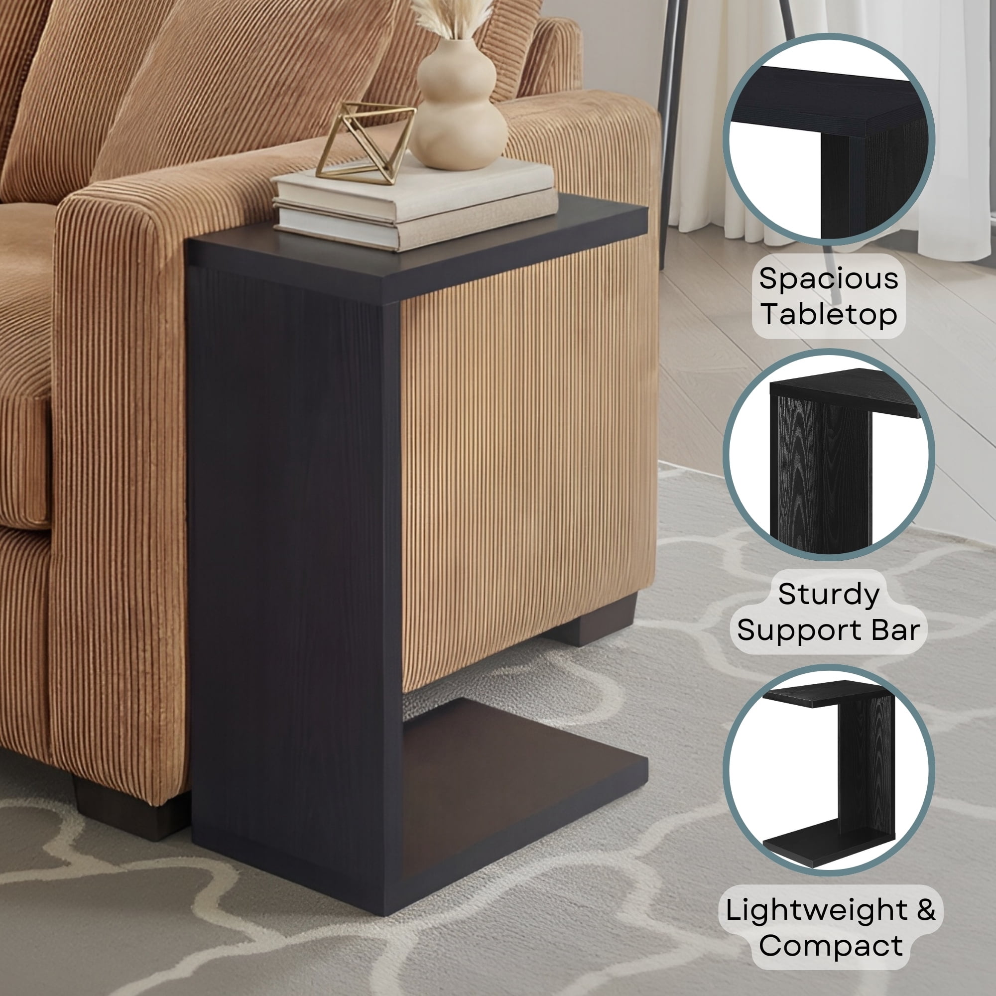Convenience Concepts Northfield Admiral C End Table, Black