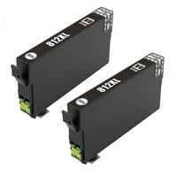 Replacement 812XL Black Ink Cartridges T812 812 XL Compatible Ink Cartridges for WF-7840 WF-7820 WF-7310 EC-C7000 Printer (2 Black)