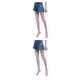 thumbnail image 3 of Qarigey Pack de 2 calcetines a rayas talla grande hasta el muslo transpirabilidad únicos cómodos cálidos fáciles de combinar sin medias rosa blanco rosa blanco 2piezas Qarigey CBP211217, 3 of 6