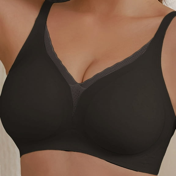 BILIKEYU Women's Soft Thin Breathable Drop Cup Upper Support Gathers Bra, Bras for Women, Jelly Bra, Sports Bras for Women