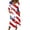 White, variant on Women's 4th of July 250th Anniversary Artistic Pattern Dress 3/4 Sleeve Button Neck Midi Dress Loose Fit Casual Patriotic Independence Day USA Flag Soft Fabric Everyday Wear White XL