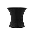 thumbnail image 4 of Black Hourglass Rattan Outdoor Side Table No Glass Top Space Saving Durable Wicker Aluminum Construction No Assembly Required, 4 of 10