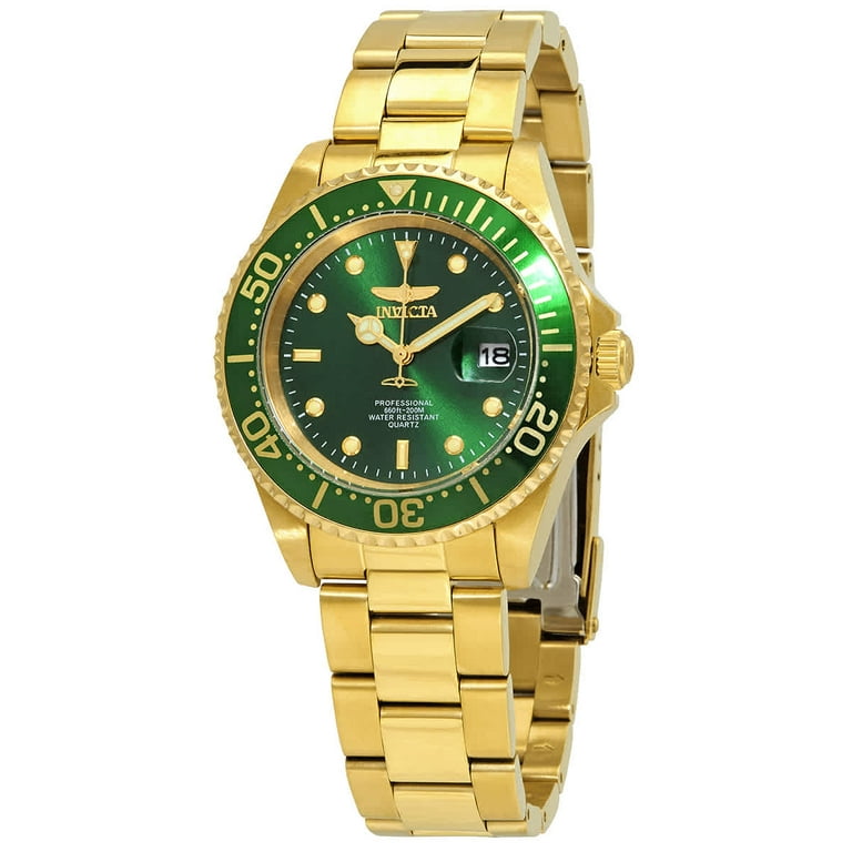 Invicta pro clearance diver gold green