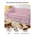 thumbnail image 4 of Pink Couch Cover for Dogs, Grid Checkered Plaid Gingham Lattice Trellis Washable Sofa Covers Slipcover for Pets Dogs Futon Cover, Couch Recliner Covers, Oversized Chair Slipcover 71"x91", 4 of 9