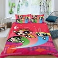 thumbnail image 2 of Las Chicas Superpoderosas Conjunto de sábanas temático, trío de piezas, cómodo y amigable con la piel, diseño único, regalo de decoración para el hogar para familiares, amigos y fans,140cm *210cm, 2 of 6