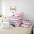 thumbnail image 6 of Manfei Girls Beauty Eyelashes Twin Bedding Sets 7-Piece, Glitter Waterdrop Bedding Comforter Set, Pink Classic Checks Sheet Sets, Luxury Bedroom Decor, 6 of 8
