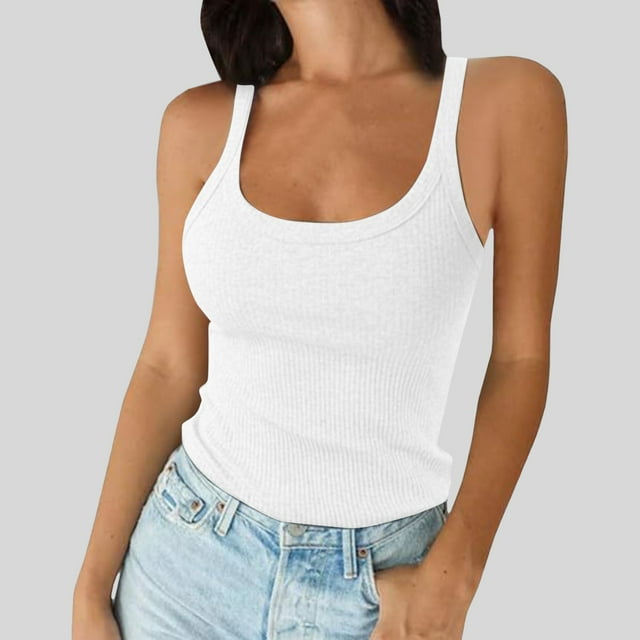 Women's Sweater Vest - Spaghetti Strap Neck Ribbed Tank Tops Slim Fitted Camisole Basic Sleeveless Layering Shirts for Stylish Outfits