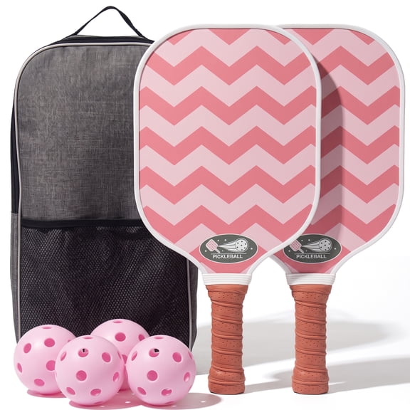 Pickleball Paddles Set of 2, USAPA Approved Fiberglass Rackets,Lightweight,With 4 Balls and Carry Bag