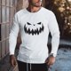 thumbnail image 2 of Blusa informal de manga larga con cuello redondo y estampado de calavera para hombre Pompotops  oipoqjl1789, 2 of 9