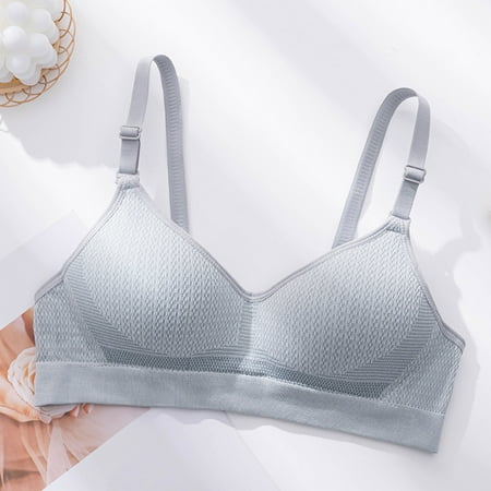 Premium Offer: Underwire Bra  Sujetador con aros  Girls Bra Underwear Seamless With Cups Without Steel Rings Gathered Comfortable Bra SOPATENOR Gray S