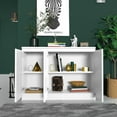 thumbnail image 3 of Buffet Storage Cabinet with 3 Door, 43" W Coffee Bar Cabinet, Kitchen Buffet Sideboard for Living Room, Kitchen, White, 3 of 7