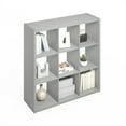 thumbnail image 5 of Furinno Simple Open Back Cube Storage Organizer, Standing Shelf, 9-Cube, Light Grey, 5 of 6