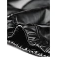 thumbnail image 5 of Chaqueta metálica brillante con capucha holográfica para mujer INSPIRE CHIC, de manga larga, con cremallera, tamaño XS, color negro, 5 of 5