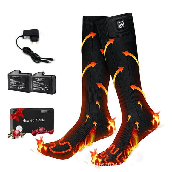 Heated Socks APP Control for Men Women, 6000mAh*2 Battery Heated Socks, Electric Heated Socks Rechargeable Smart Foot Warmers Washable for Camping Fishing Cycling Skiing Skating Hiking Camping