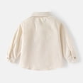 thumbnail image 4 of Ticikt Boys Corduroy Shirt Jacket Long Sleeve Casual Open Front Shirt with Collar for Kids Toddler,Color:White,Size:2-3 Years, 4 of 7