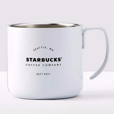 Starbucks Est 1971 Stainless Steel 2016 White Camping Coffee Mug Cup 12 oz.