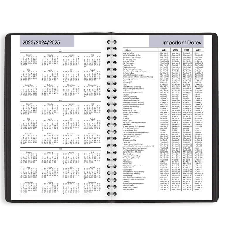 AT-A-GLANCE DayMinder 2024 Daily Appointment Book Planner Black Small 5 x 8  - - Walmart.com