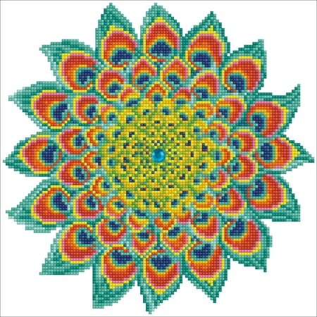 UPC: 4895225912735 | DIAMOND DOTZ® Peacock Mandala Diamond Painting Kit