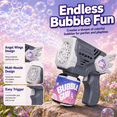 thumbnail image 2 of PYROEPLEEA Bubble Machine for Kids, Angel Wings Bubble Gun Toy for Boys Girls Toddlers, Gift for Summer Indoor Outdoor Wedding Birthday Party, Gray, 2 of 7