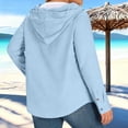 thumbnail image 2 of Lmnyox Plus Size Jacket for Women Lightweight Button Down Hooded Shirt Jacket Fashion Casual Hoodies Spring Outerwear, 2 of 7