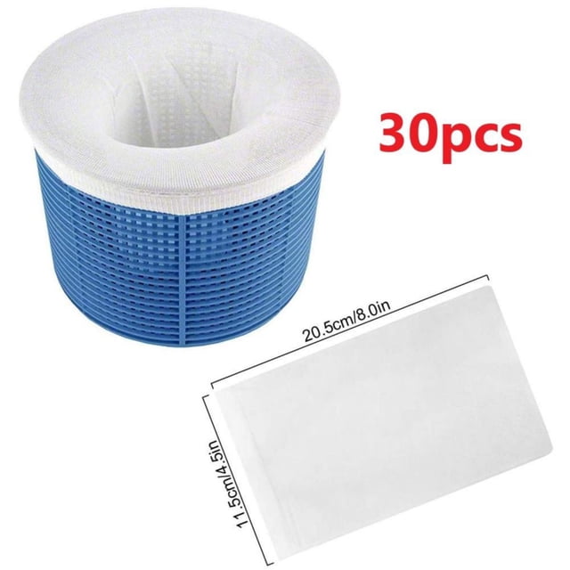 Feltree Pool Skimmer Filter Socks for Above Ground and Inground Pool Skimmer Basketnets Fine Mesh Screen Socks for Pool Skimmer Basket 10/30/50/80/100pcs