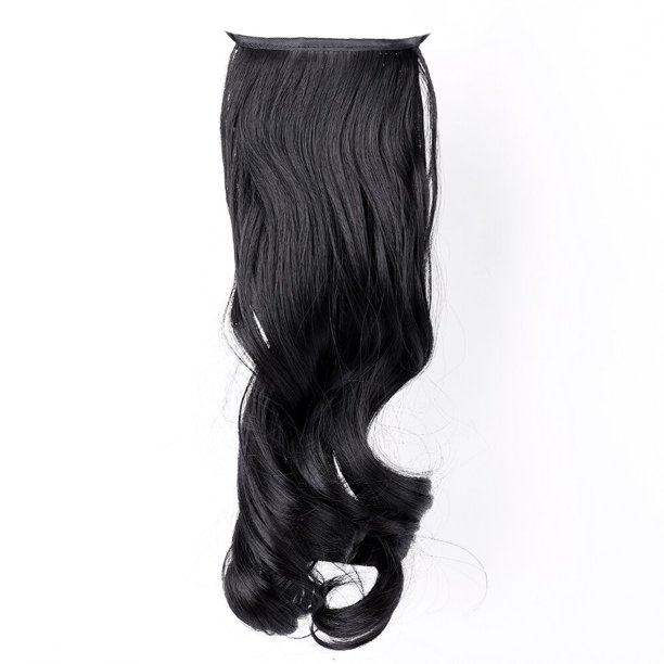 Cola de Caballo sintética Artificial para mujer, extensión de cabello de poni, resistente al calor, pieza de cabello falso Natural, color negro, rizo largo Gao Jinjia LED