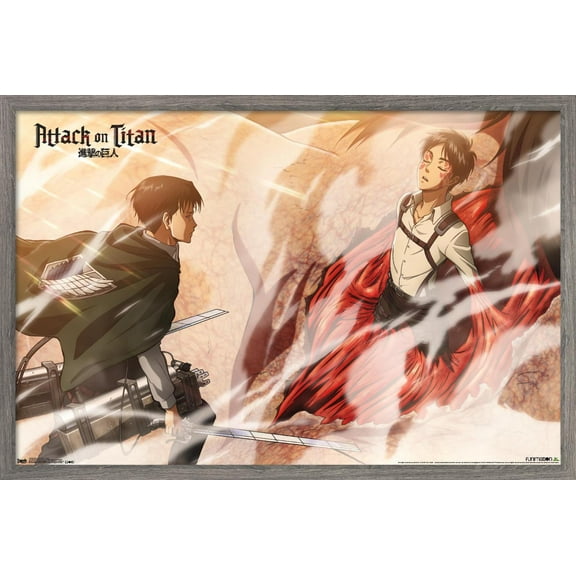 Attack on Titan - Wind Wall Poster, 22.375" x 34", Framed