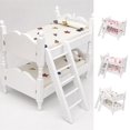 thumbnail image 4 of Mini cama de madera con impresión colorida, muebles de casa de muñecas, casa de muñecas de simulación para niños, juguetes educativos, regalos 1:12 seitruly WJ3056-01, 4 of 7