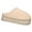 Khaki, variant on Thick-Soled Fuzzy Slippers for Women & Men - Cozy Platform House Shoes with Anti-Slip Sole, Warm Plush Lined Indoor Outdoor Short Ankle Slippers