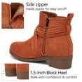thumbnail image 4 of Ecetana Women's Ankle Boots Chunky Heel Round Toe Casuals Short Booties with Side Zipper, 4 of 7