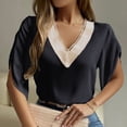 thumbnail image 4 of Valcatch Womens Summer Tops Petal Sleeve Lace Trim V Neck Chiffon Blouses for Women Fashion Tops Dressy Casual Shirts, 4 of 5