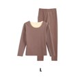 thumbnail image 2 of Minnieouse 1 Juego de ropa interior de poliéster para mujer, ropa interior portátil de Color sólido con cuello redondo, ropa de dormir térmica para Ropa interior Color de piel Minnieouse AP013675-04, 2 of 6