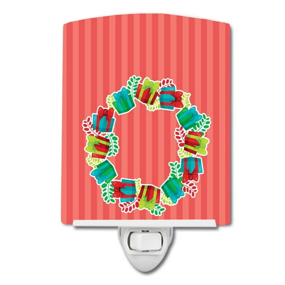 Christmas Wreath Presents Ceramic Night Light