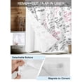 thumbnail image 5 of No Hook Shower Curtain with Snap-in Liner, Pink Grey Botanical Waterproof Fabric Bathroom Curtains, Watercolor Spring Floral Summer Leaf Bath Curtains & Mesh Top Window Stall 48"x72", 5 of 9