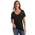 thumbnail image 5 of Womens Deep V Neck T Shirts Casual Short Sleeve Loose Fit Basic Fashion Tee, 5 of 6