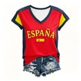 thumbnail image 4 of 2026 Soccer Game Day Women V Neck Soccer Top Spain National Team Fan Apparel Casual Short Sleeve Match Outfit Shirt, 4 of 4