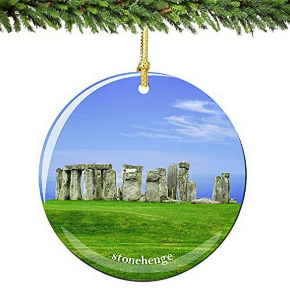 City-Souvenirs Stonehenge Christmas Ornament Porcelain, Double Sided 2.75 Inches
