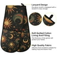 thumbnail image 2 of Yayeee Double Oven Mitt Kitchen Heat Resistant Baking 35" x7" Quilted Glove, Sun Moon and Stars Pattern, 2 of 6