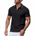 thumbnail image 2 of Camisa Casual de Corta para Hombre - Colección de Colores Lisos - Verano 2025 Negro XXXL, 2 of 7