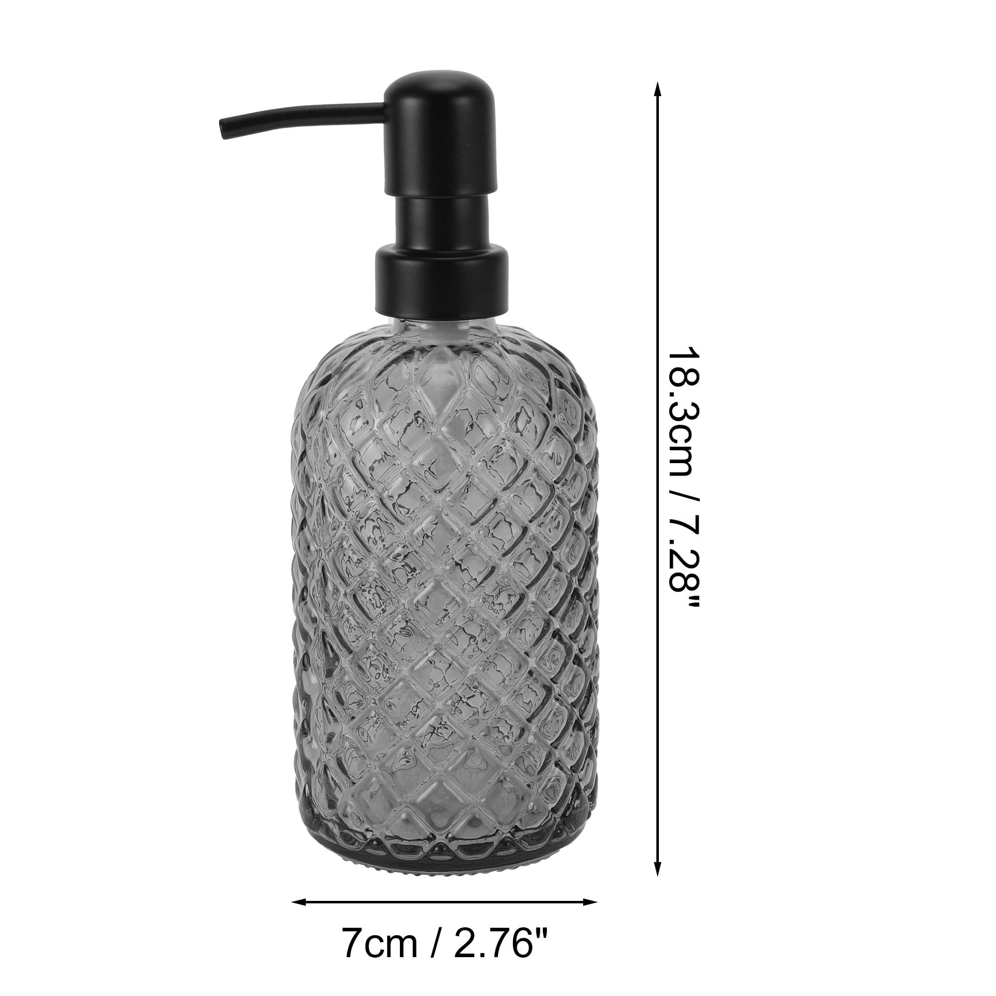 1 Pc Simple Cylindrical Soap Pump Dispenser for Bathroom 400ml Gray Black