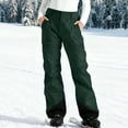 thumbnail image 2 of Aboser Womens Waterproof Snow Pants with Pockets Winter Outdoor Sports Snowpants Insulated Skiing Snowboard Trousers Straight Leg Ski Pants Army Green XL, 2 of 9