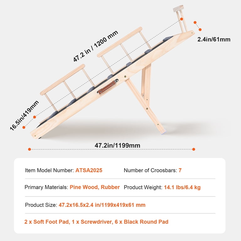 KFFKFF Adjustable Pet Ramp, Foldable with 6 Heights photo 7