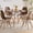 Brown, variant on 35.5 Inch Round Dining Table Set for 4, 5 Piece Compact Mid-century Modern Table Chair Set for Living Room, Kitchen, Apartment, |Plastic Seats|, |Sturdy Wooden Legs||Metal Frame|, Gray