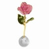VISTAR- Lacquer Dipped Gold Trim Knob Stand Pink Spring Rose