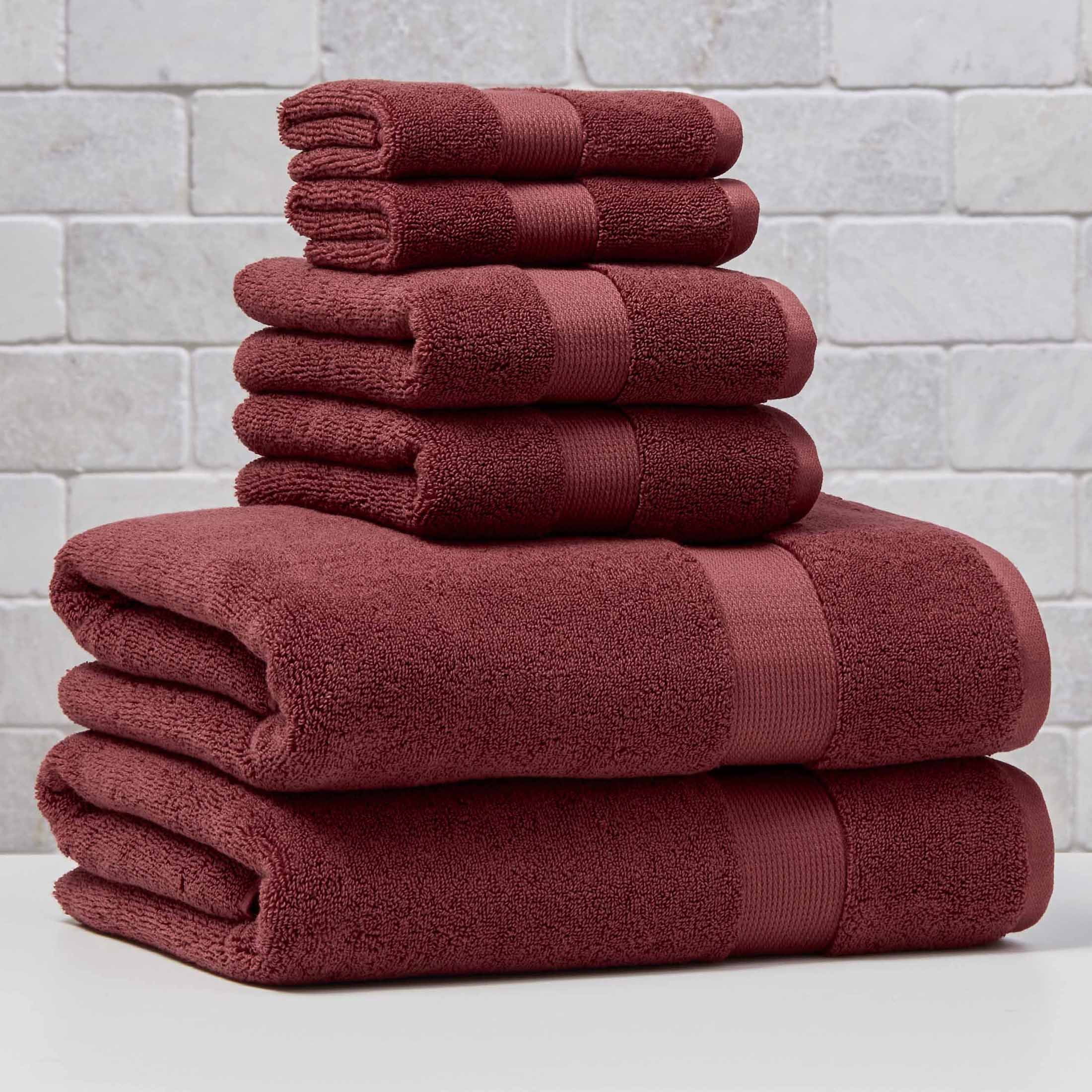 Better Homes & Gardens Signature Soft Solid Cotton 4 Piece Bath Bath Towel Set,Deep Redwood