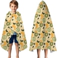 thumbnail image 3 of Yellow Lemon Fruit Mixed Fruits Yellow Pattern Hooded Bath Towel，50"x30" for Ages 3 To 12 Kids, Quick Dry Lightweight Soft Microfiber Hood Beach Towel Cover Up for Kids, 3 of 7