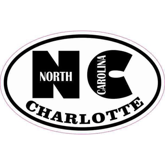 4in x 2.5in Oval NC Charlotte North Carolina Sticker