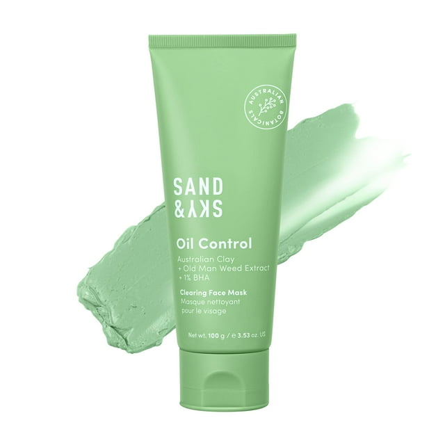 Mascarilla facial Sand & Sky Oil Control Clearing con brocha aplicadora
