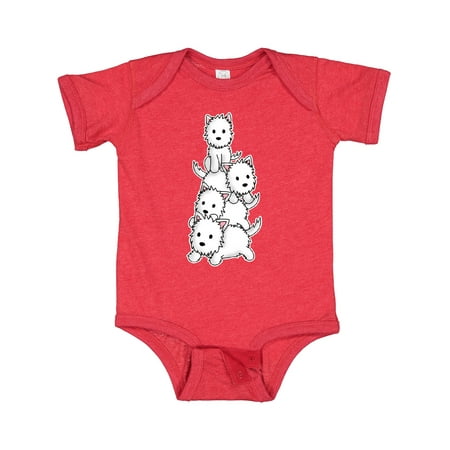 

Inktastic Kawaii Westie Stack Gift Baby Boy or Baby Girl Bodysuit