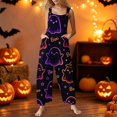 thumbnail image 2 of Evdexr Halloween Rompers for Women 2026 Spider Ghost Printed Jumpsuits Wide Leg Sleeveless Square Neck Pants Baggy Loose Fit Overalls with Pockets 5XL, 2 of 6